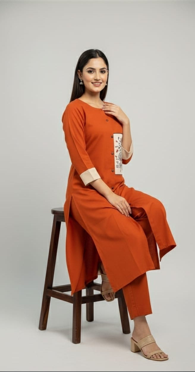 Season's Touch Embroidery Cotton Coord Set