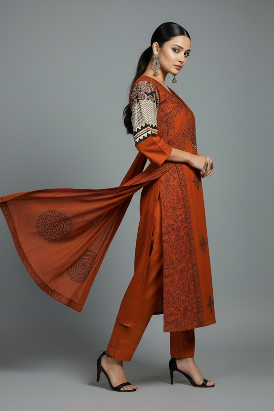 Garland of Spring Cotton Kurti Set