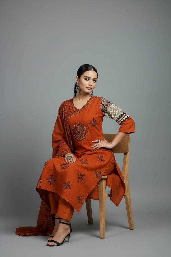 Garland of Spring Cotton Kurti Set