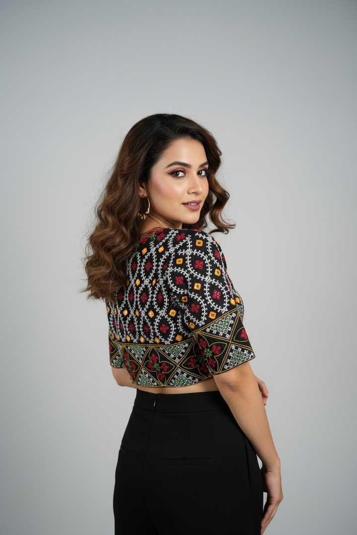 Kutch Style Vichitra Silk Blouse