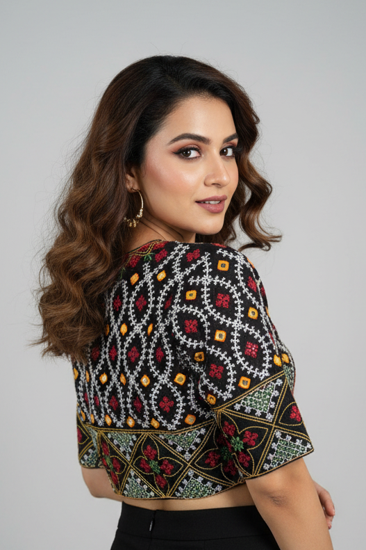 Kutch Style Vichitra Silk Blouse