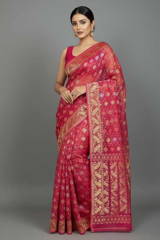 Debottama Dhakai Jamdani Saree