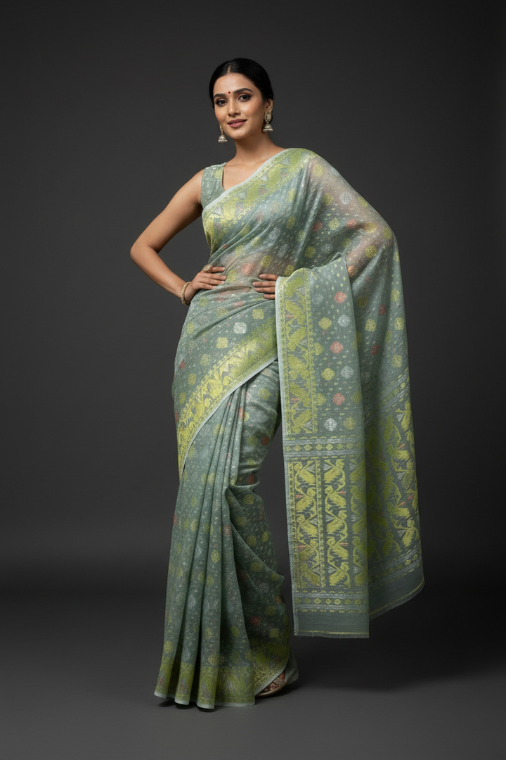 Debottama Dhakai Jamdani Saree