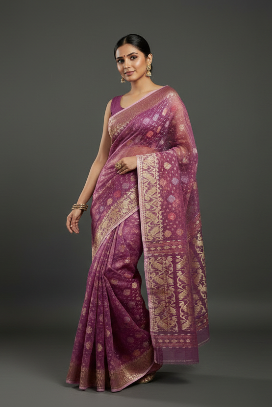 Debottama Dhakai Jamdani Saree