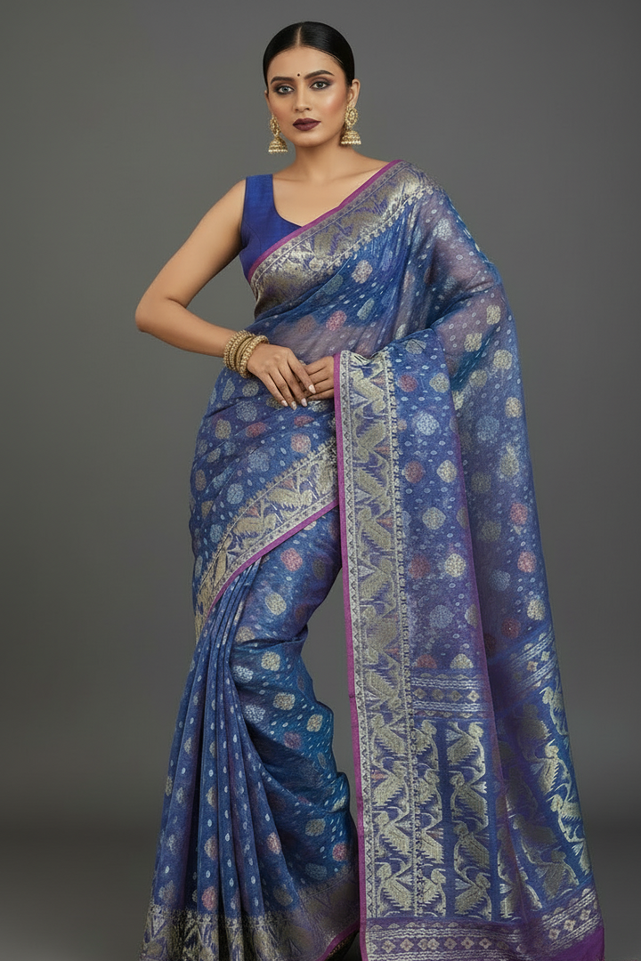 Debottama Dhakai Jamdani Saree
