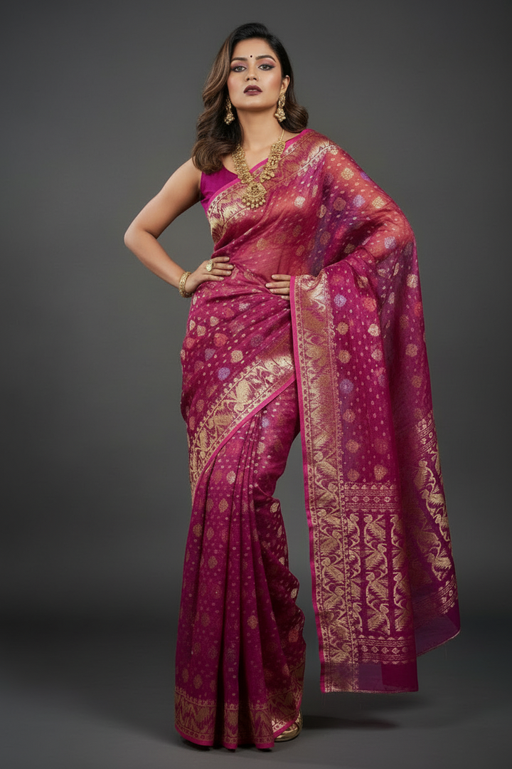 Debottama Dhakai Jamdani Saree