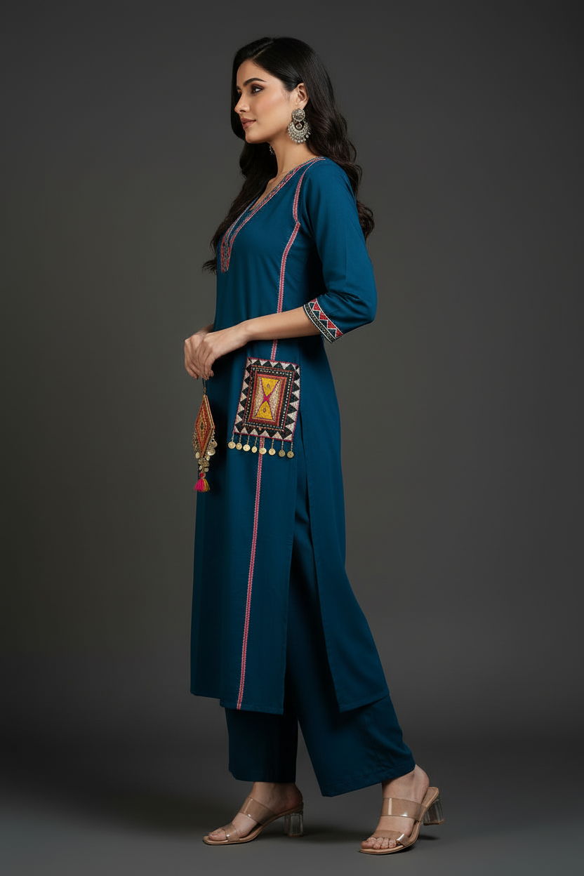 A Dreamy Evening Cotton Kurti Set