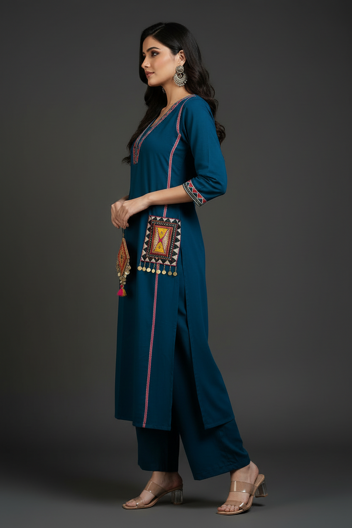 A Dreamy Evening Cotton Kurti Set