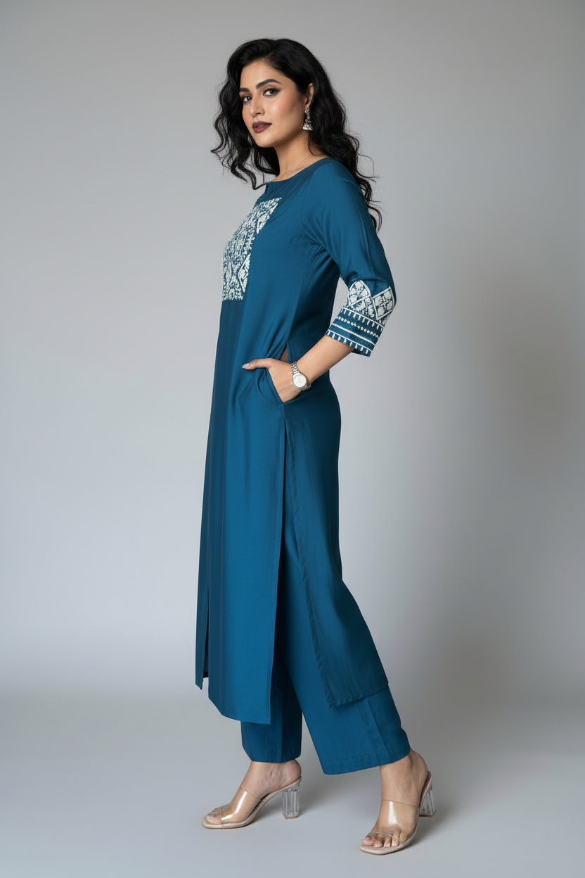 Painting Soul Designer Cotton Kurti Set