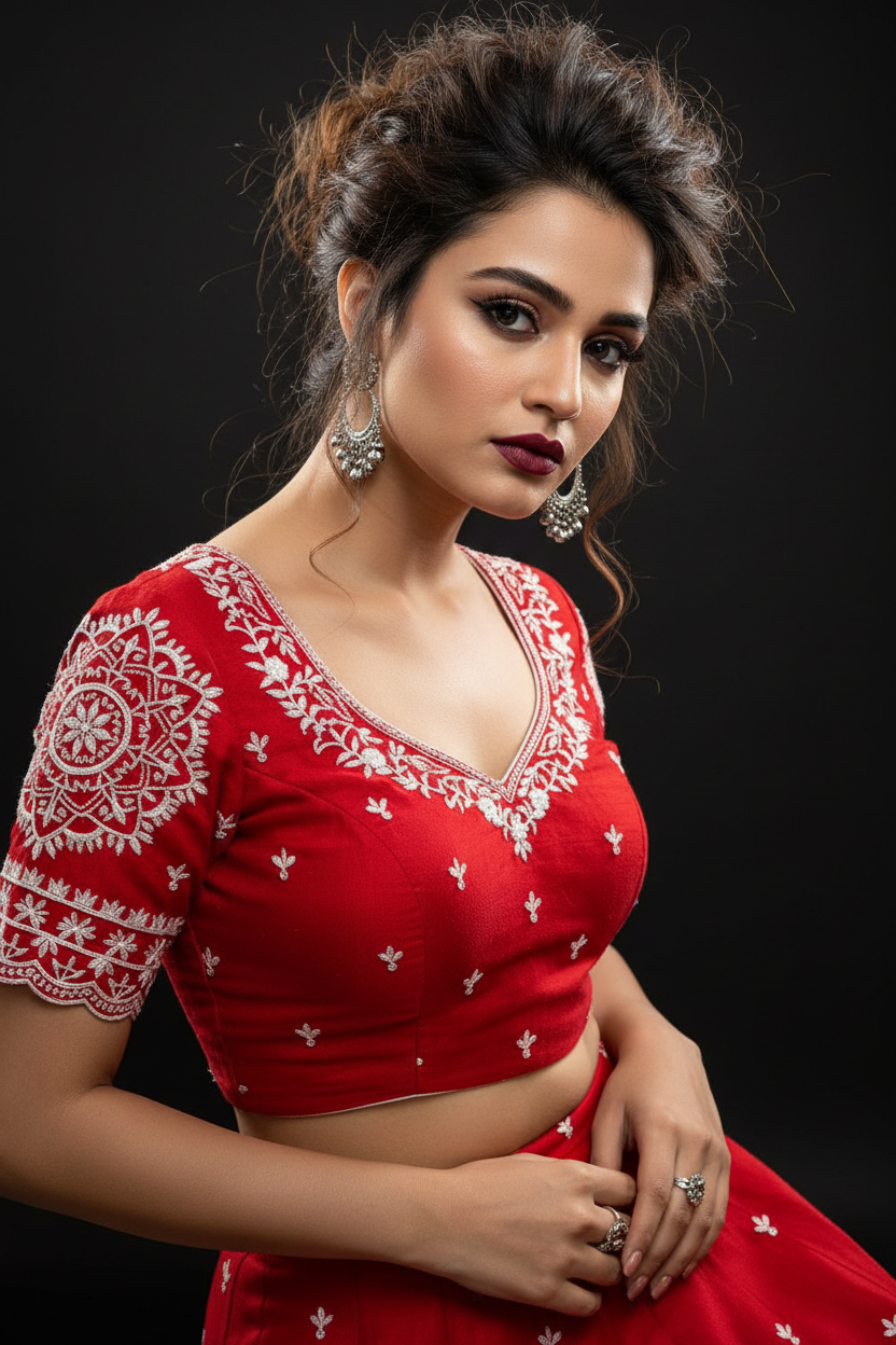 Disco Dust Designer Vichitra Silk Blouse