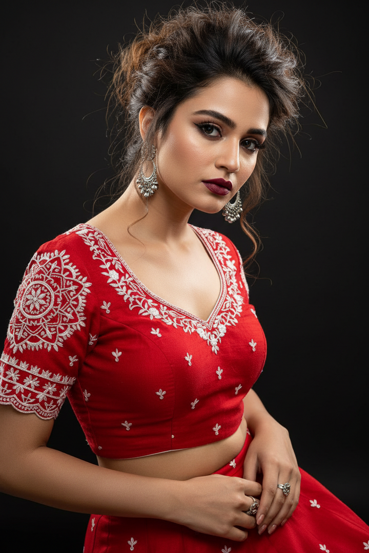 Disco Dust Designer Vichitra Silk Blouse