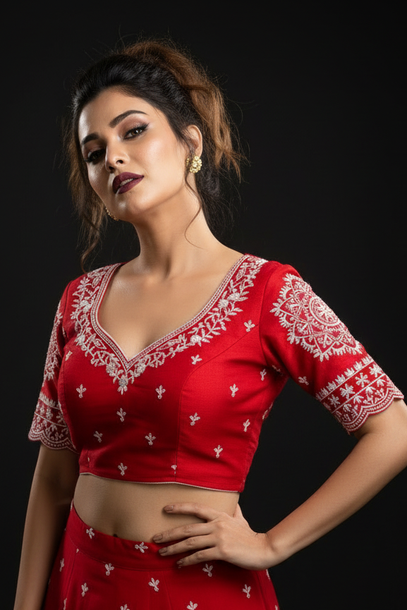 Disco Dust Designer Vichitra Silk Blouse