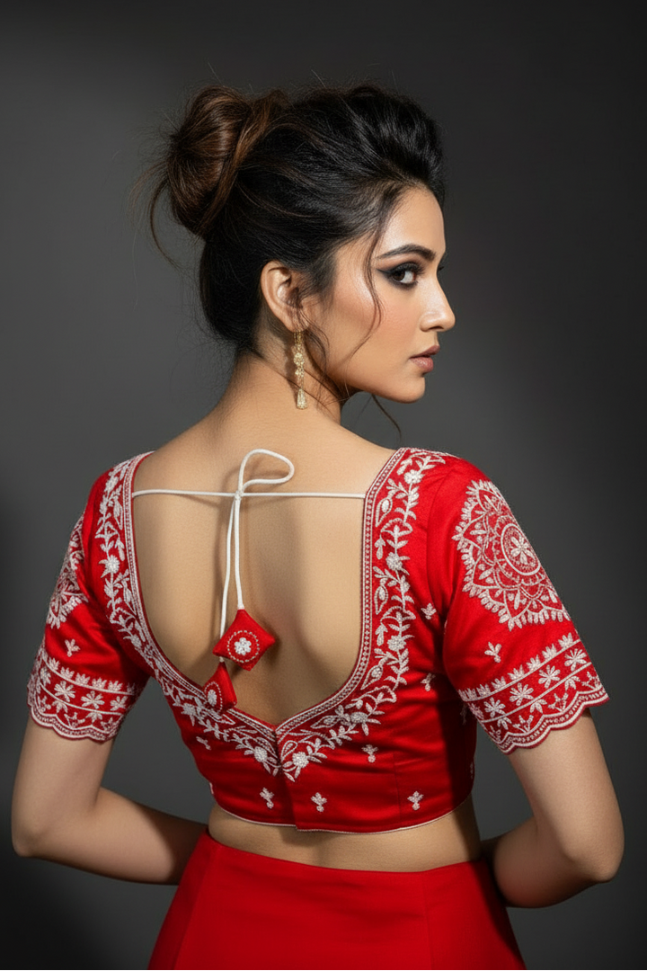 Disco Dust Designer Vichitra Silk Blouse