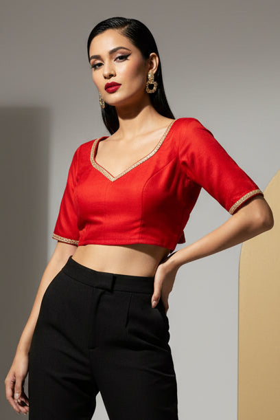 Flashline Designer Vichitra Silk Blouse