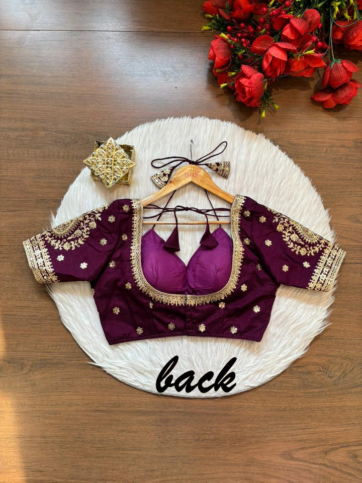 Flowing Art Designer Vichitra Silk Blouse