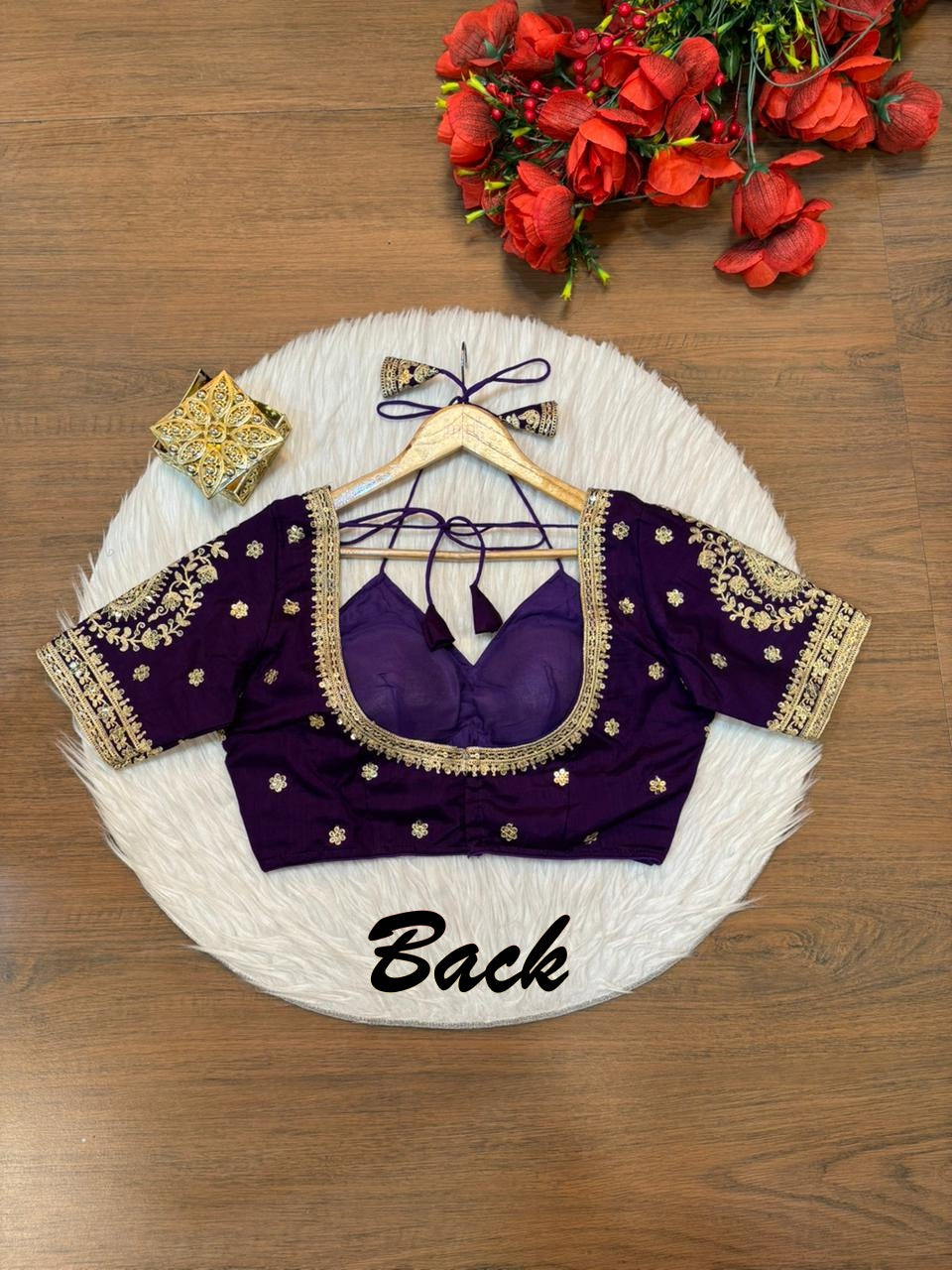 Flowing Art Designer Vichitra Silk Blouse