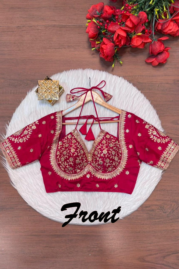 Flowing Art Designer Vichitra Silk Blouse