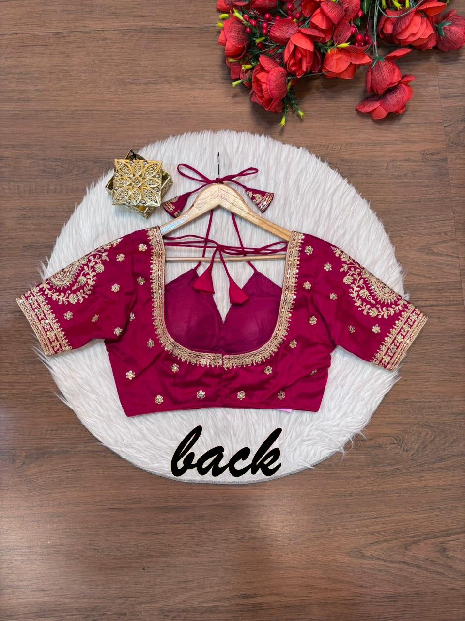 Flowing Art Designer Vichitra Silk Blouse