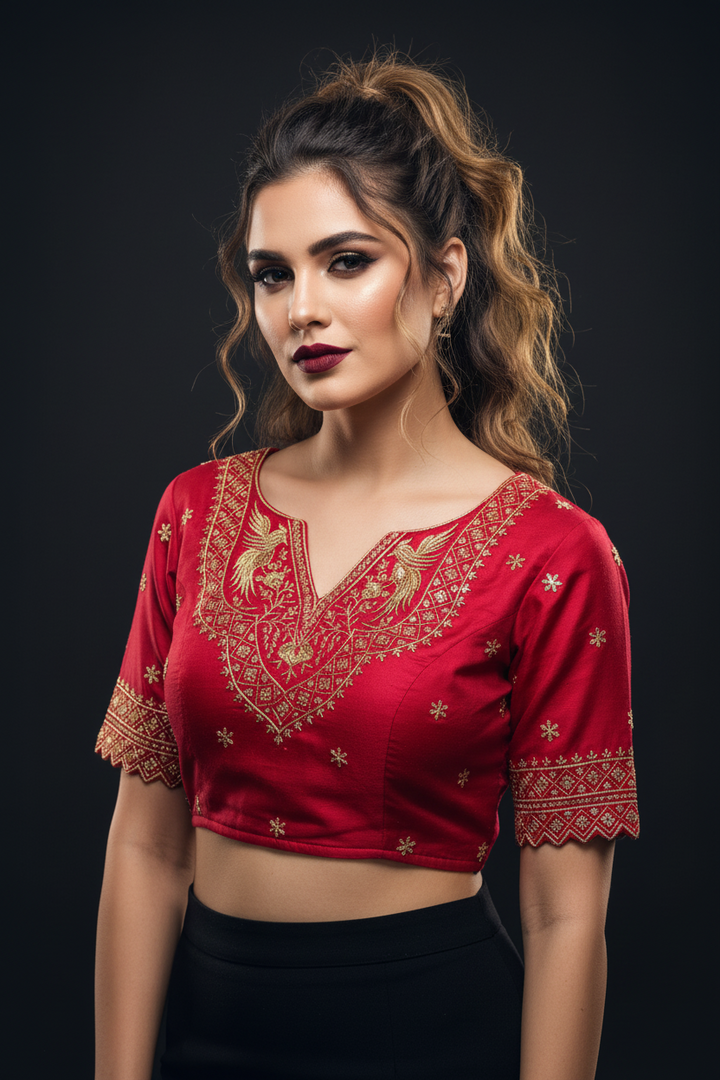 Each Stitch Designer Cotton Silk Blouse