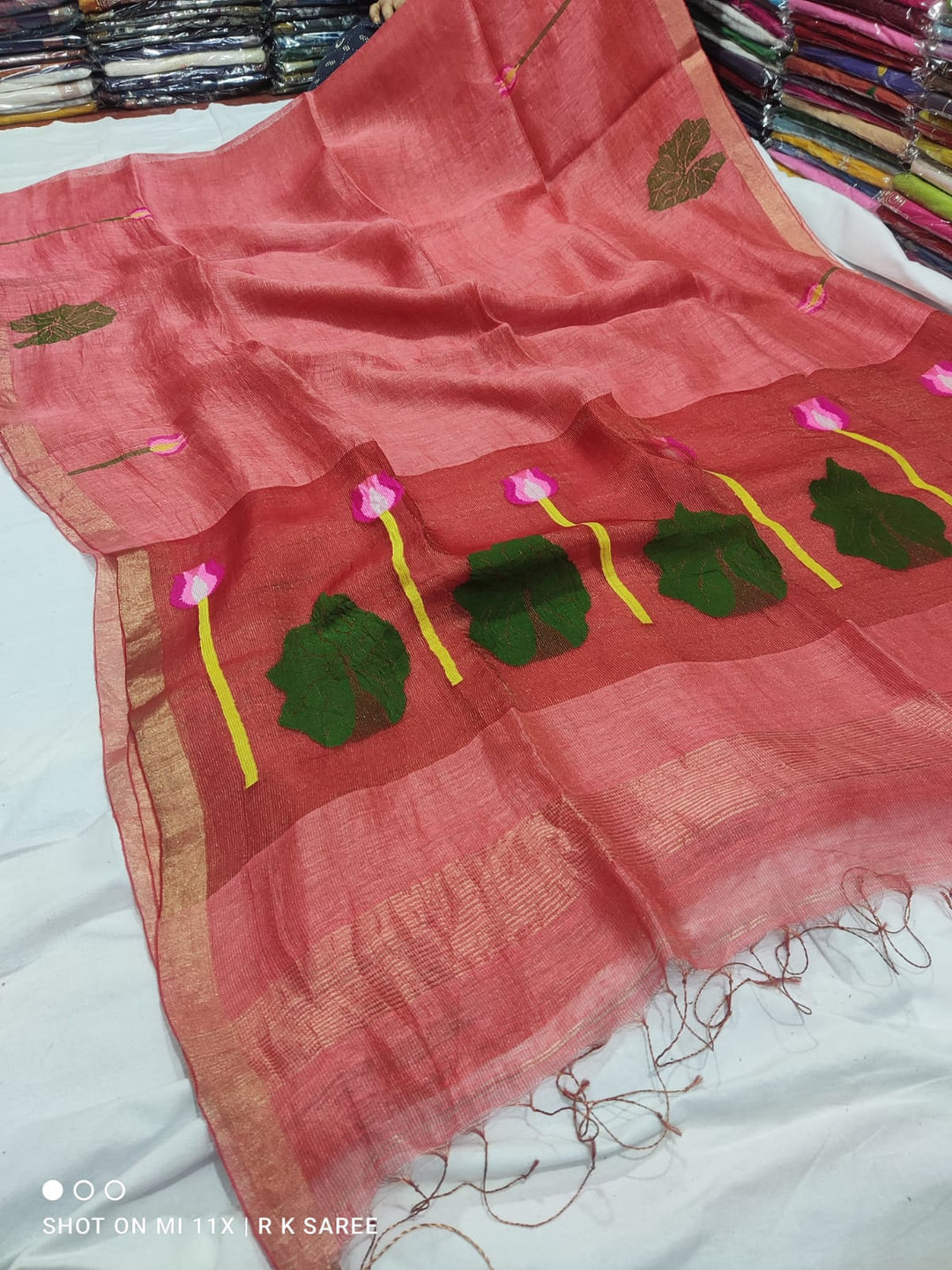 Sonar Mohor Tissue Linen Saree