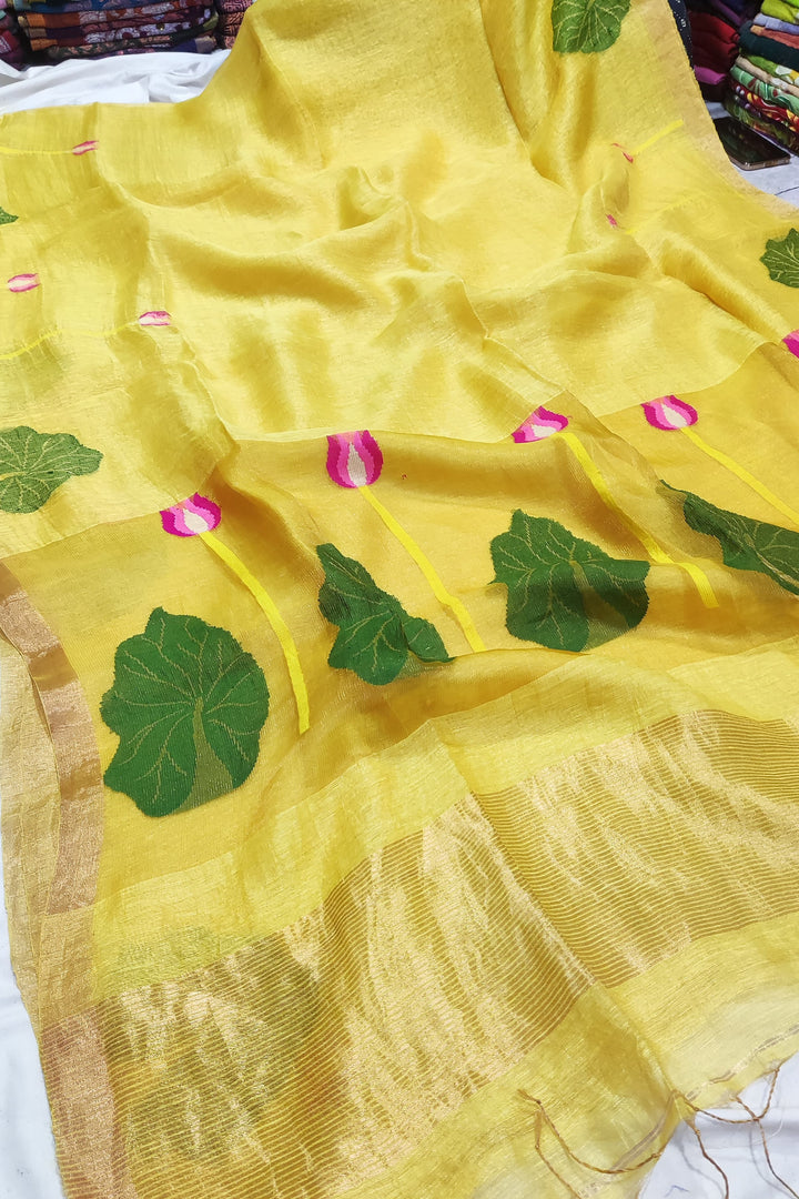Sonar Mohor Tissue Linen Saree
