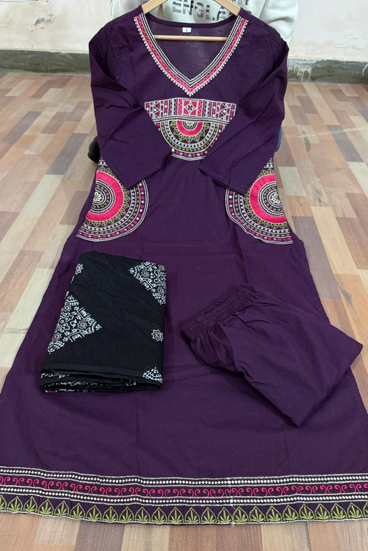 Shining Glow Designer Cotton Kurti Set