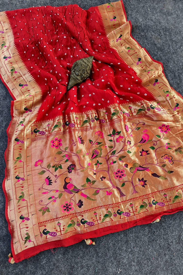 Golden Essence Paithani Silk Saree