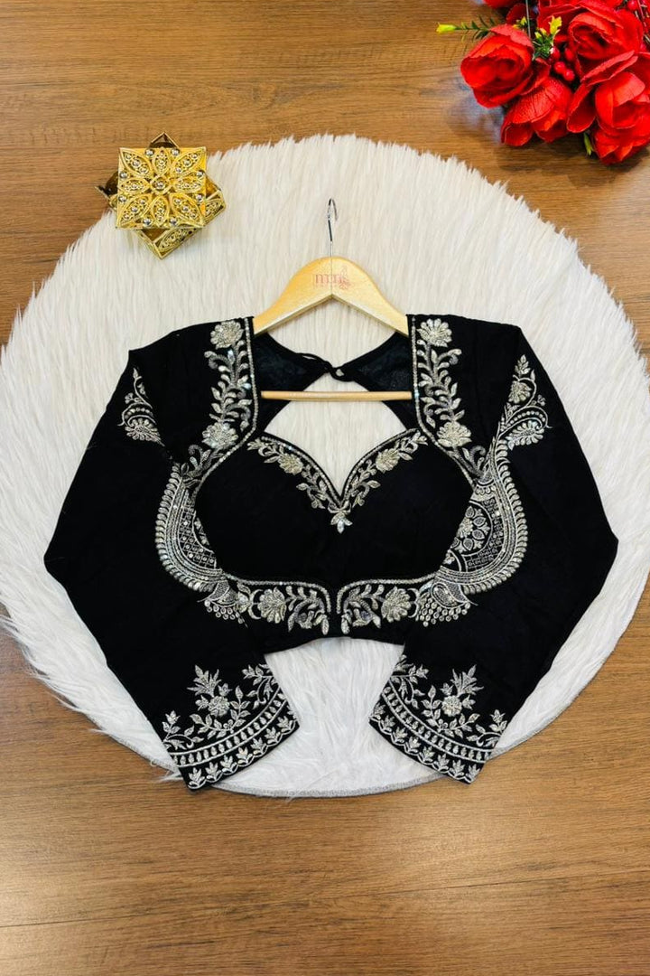 Anvesha Black – Full Sleeve Festive Saree Blouse