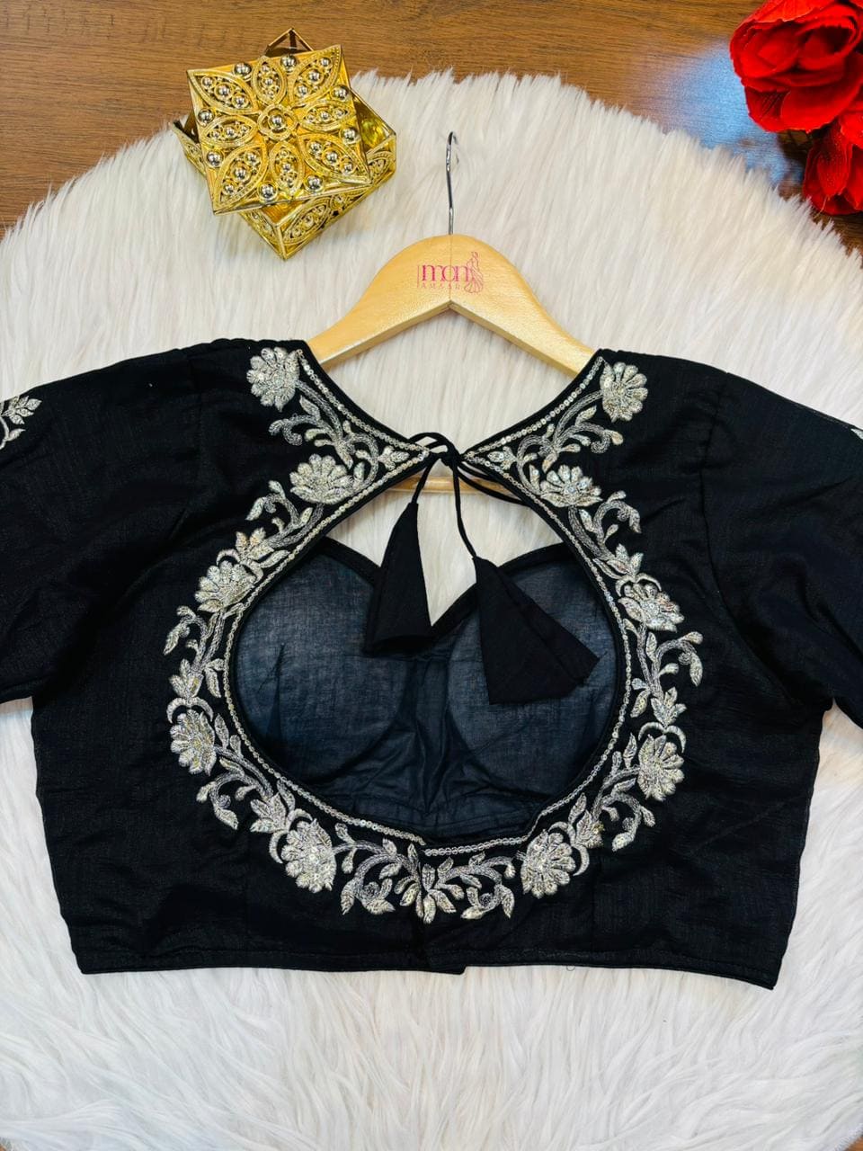 Anvesha Black – Full Sleeve Festive Saree Blouse