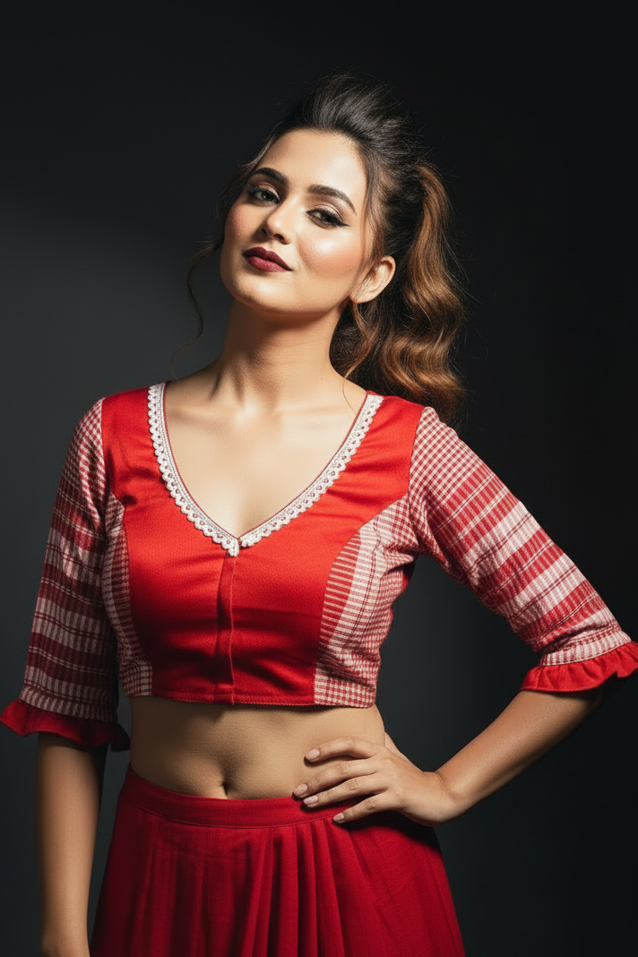 Bihu Rani-Gamcha Designer Blouse