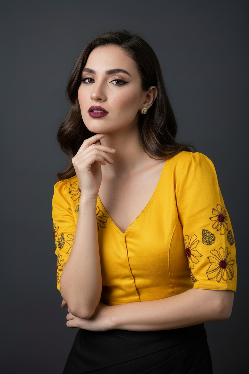 Frame Of Kantha Stitch Blouse