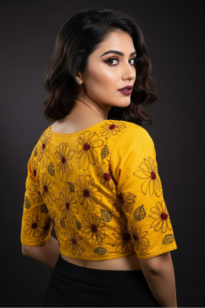 Frame Of Kantha Stitch Blouse