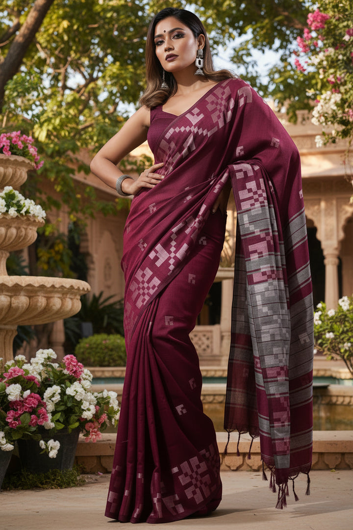 Mrinalini Khadi Cotton Saree