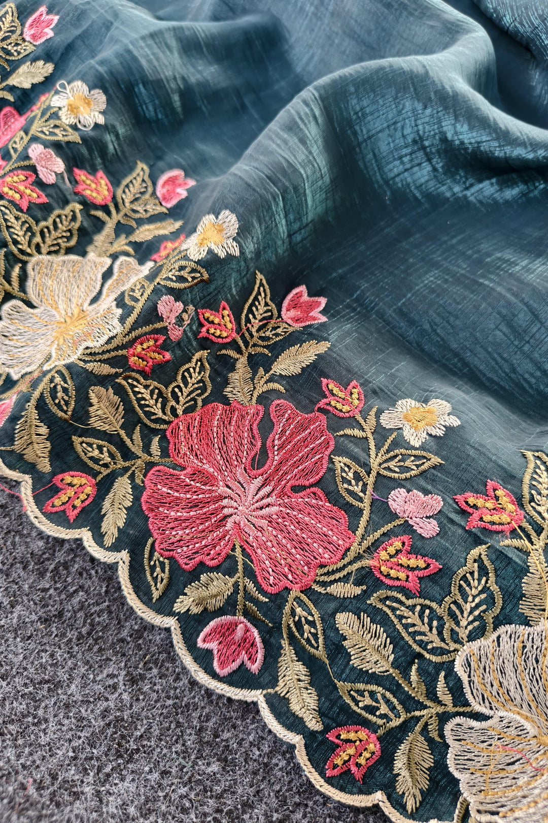 Floral Glow Fancy Chiffon Silk Saree