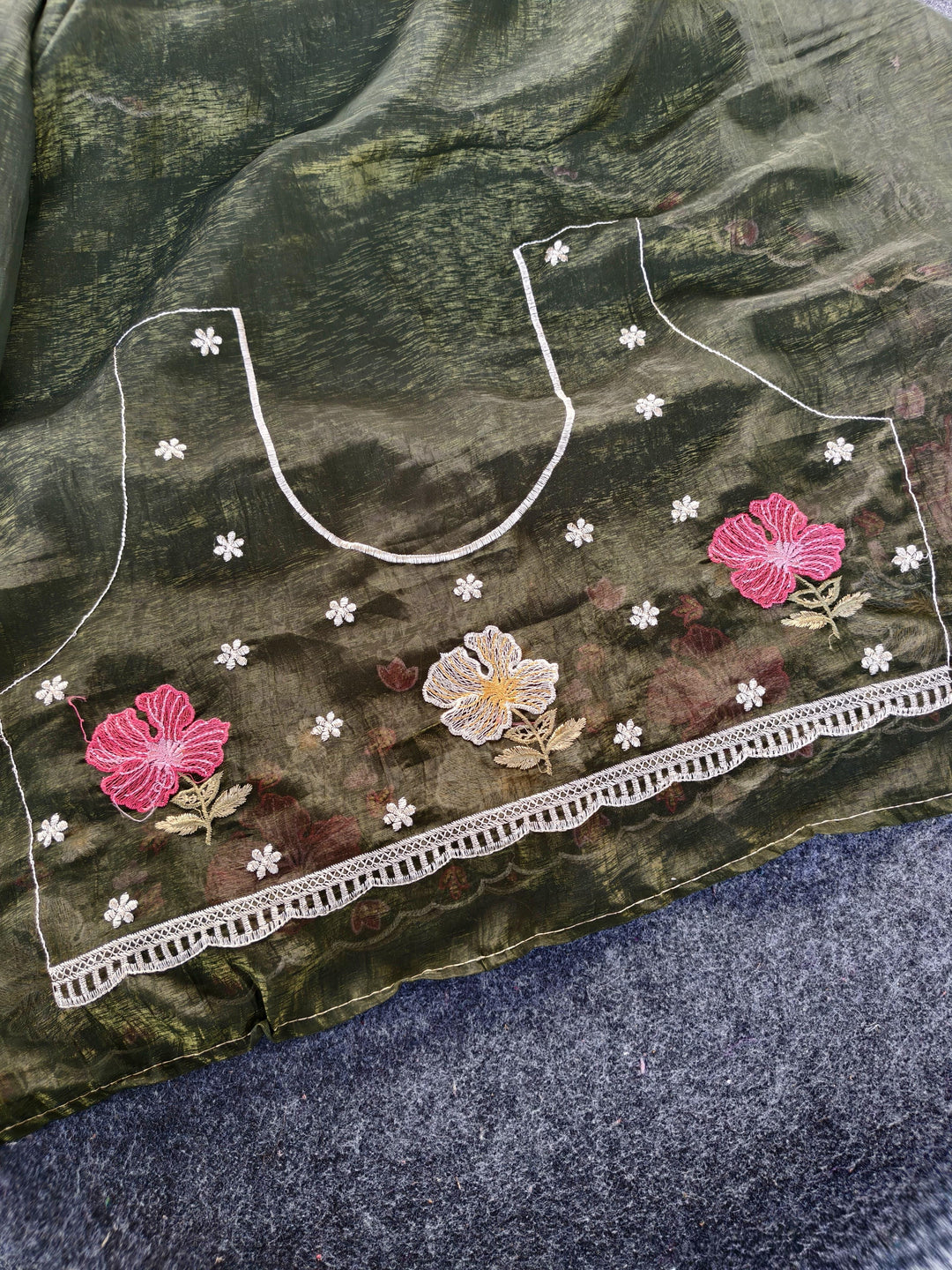 Floral Glow Fancy Chiffon Silk Saree