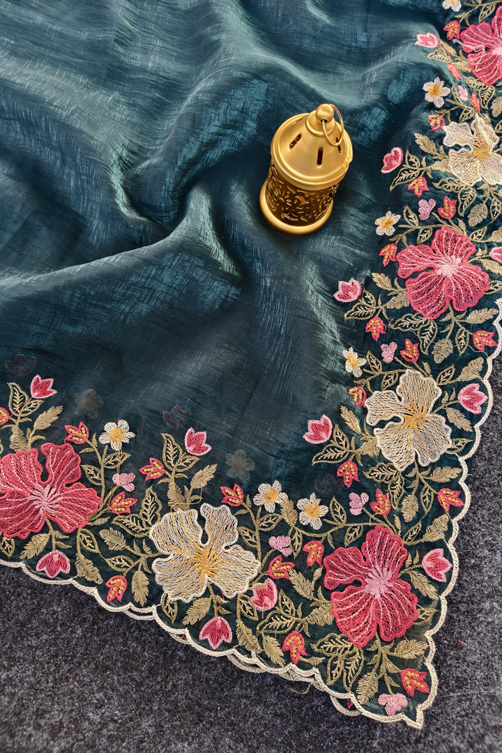 Floral Glow Fancy Chiffon Silk Saree