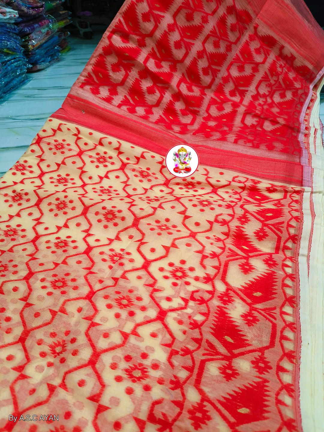 Dhruva tara Dhakai Jamdani Saree
