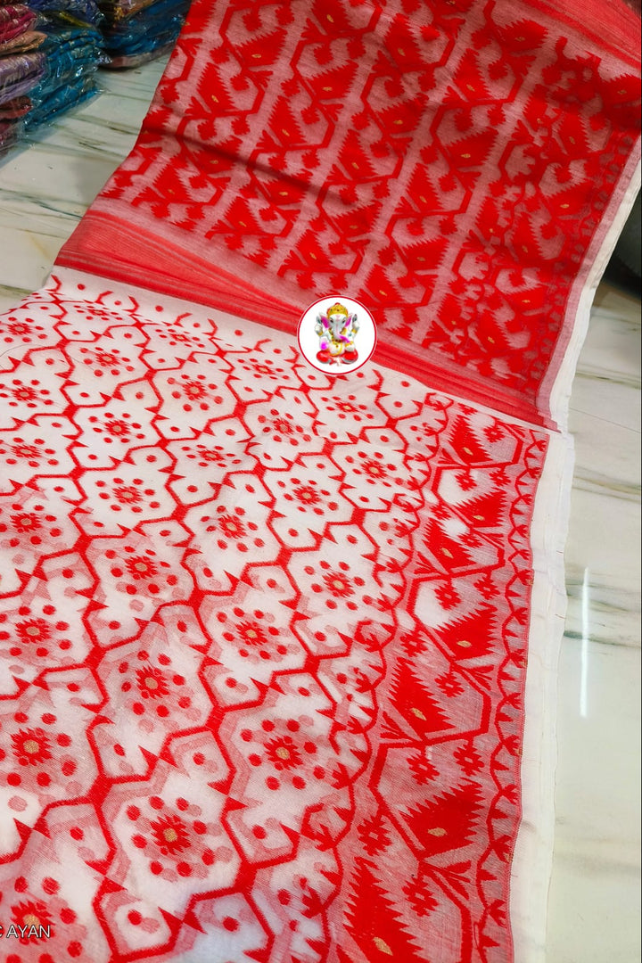 Dhruva tara Dhakai Jamdani Saree