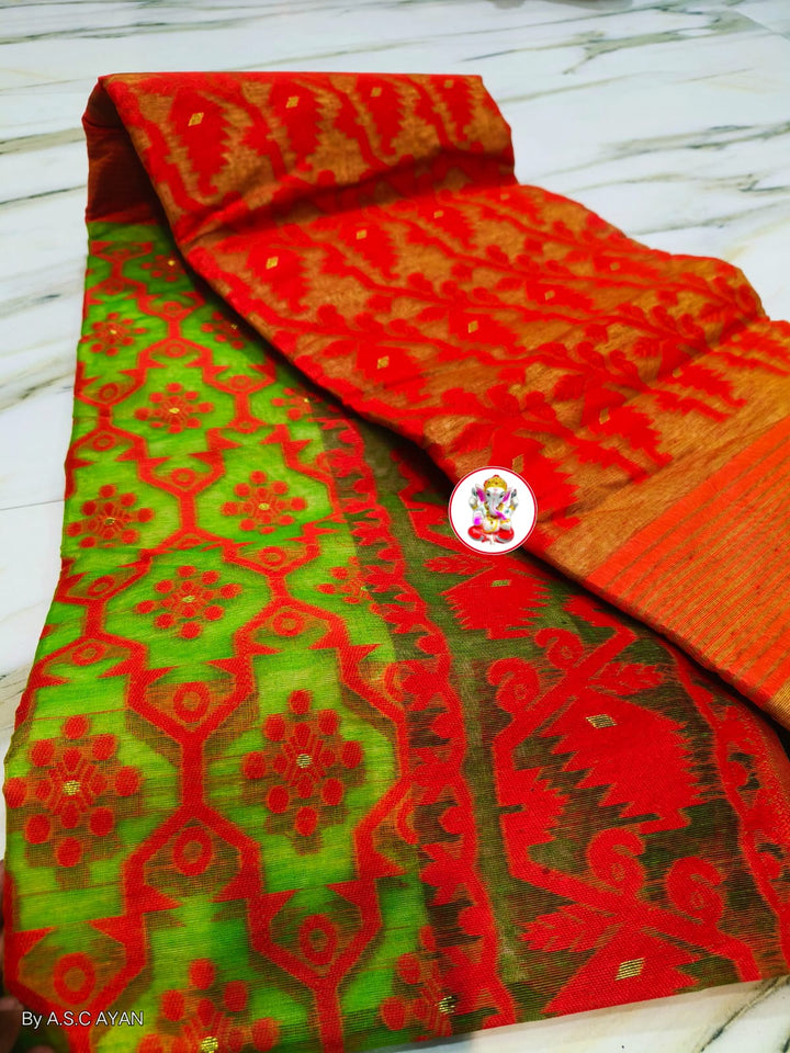 Dhruva tara Dhakai Jamdani Saree