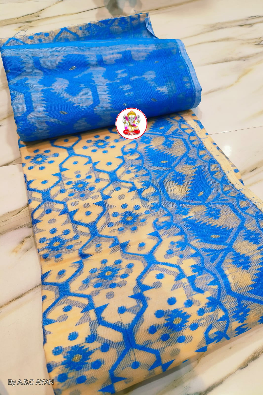 Dhruva tara Dhakai Jamdani Saree