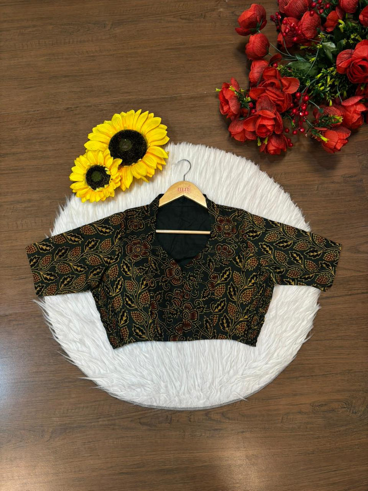 New Smoky Stretchable Ajrakh Blouse