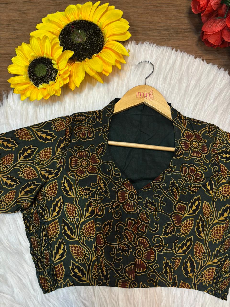 New Smoky Stretchable Ajrakh Blouse