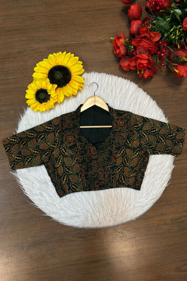 New Smoky Stretchable Ajrakh Blouse