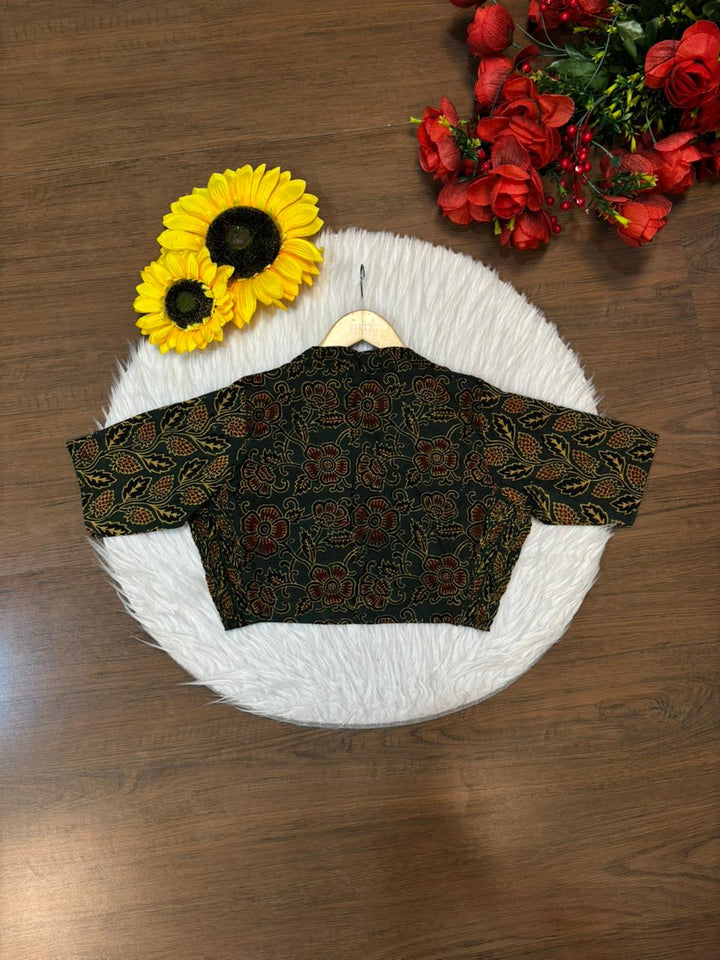 New Smoky Stretchable Ajrakh Blouse