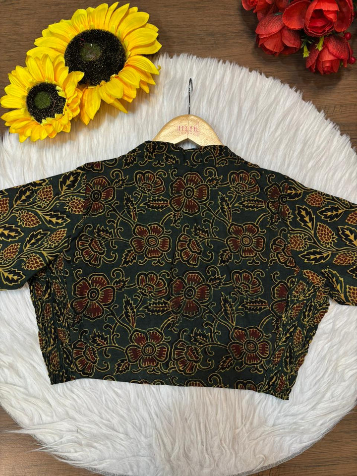 New Smoky Stretchable Ajrakh Blouse