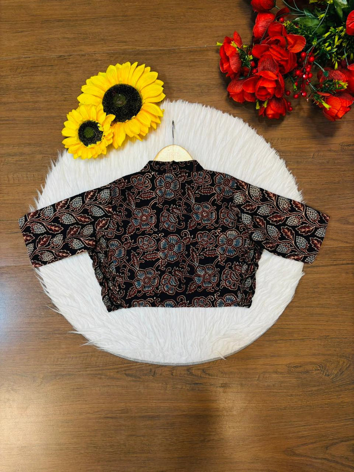 New Smoky Stretchable Ajrakh Blouse