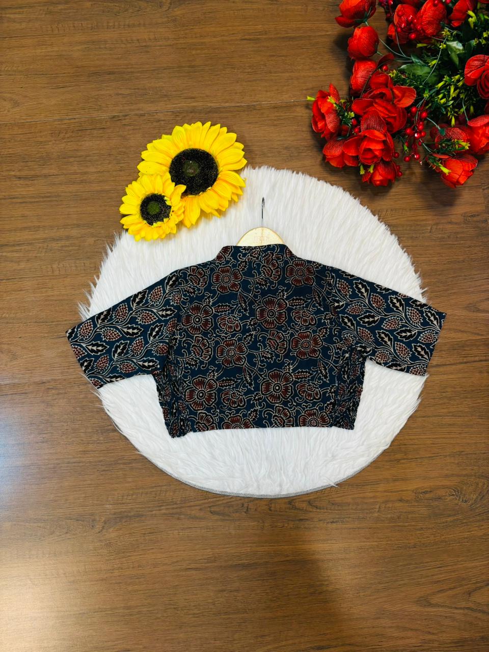 New Smoky Stretchable Ajrakh Blouse