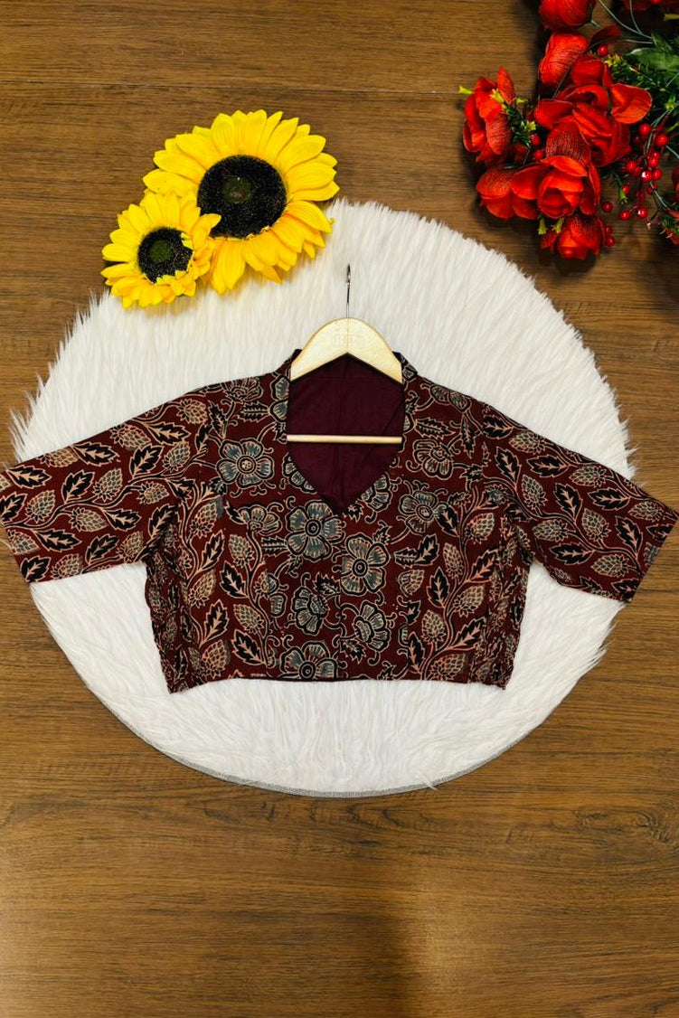 New Smoky Stretchable Ajrakh Blouse