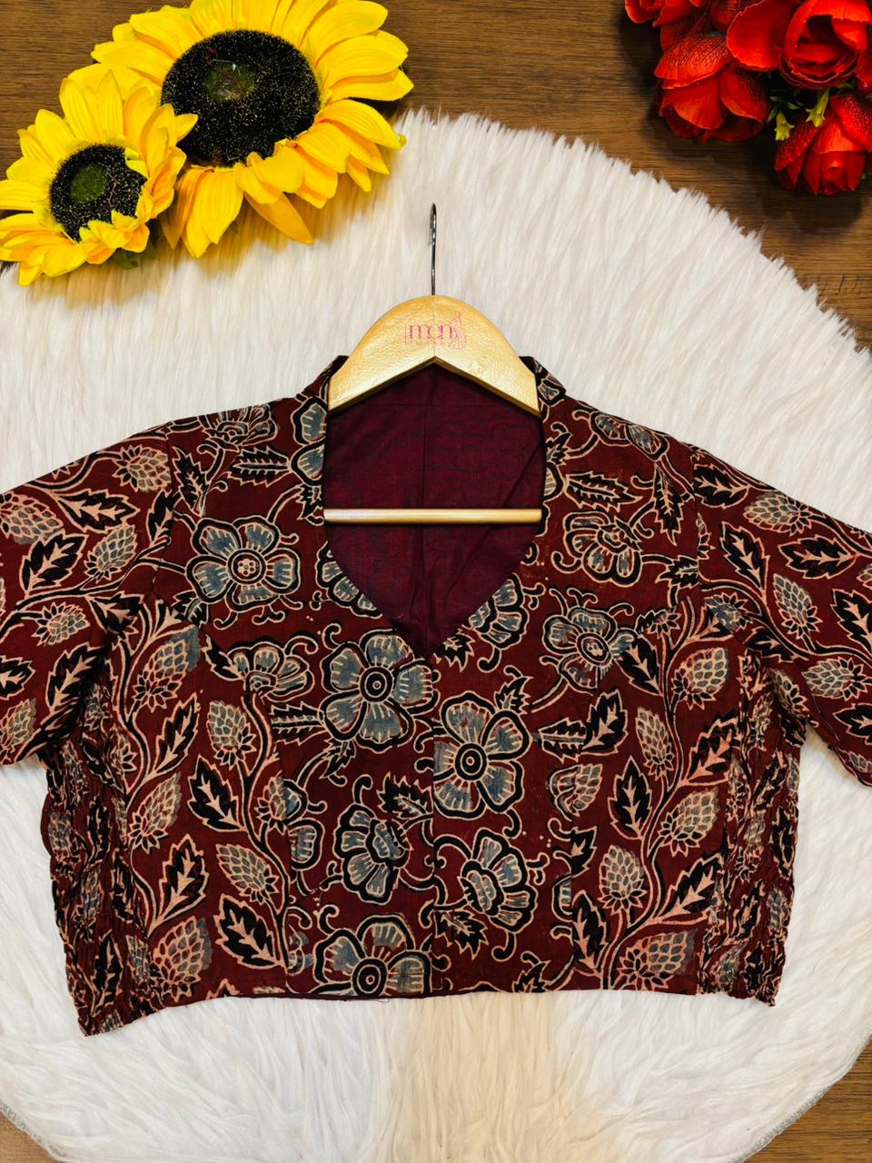 New Smoky Stretchable Ajrakh Blouse