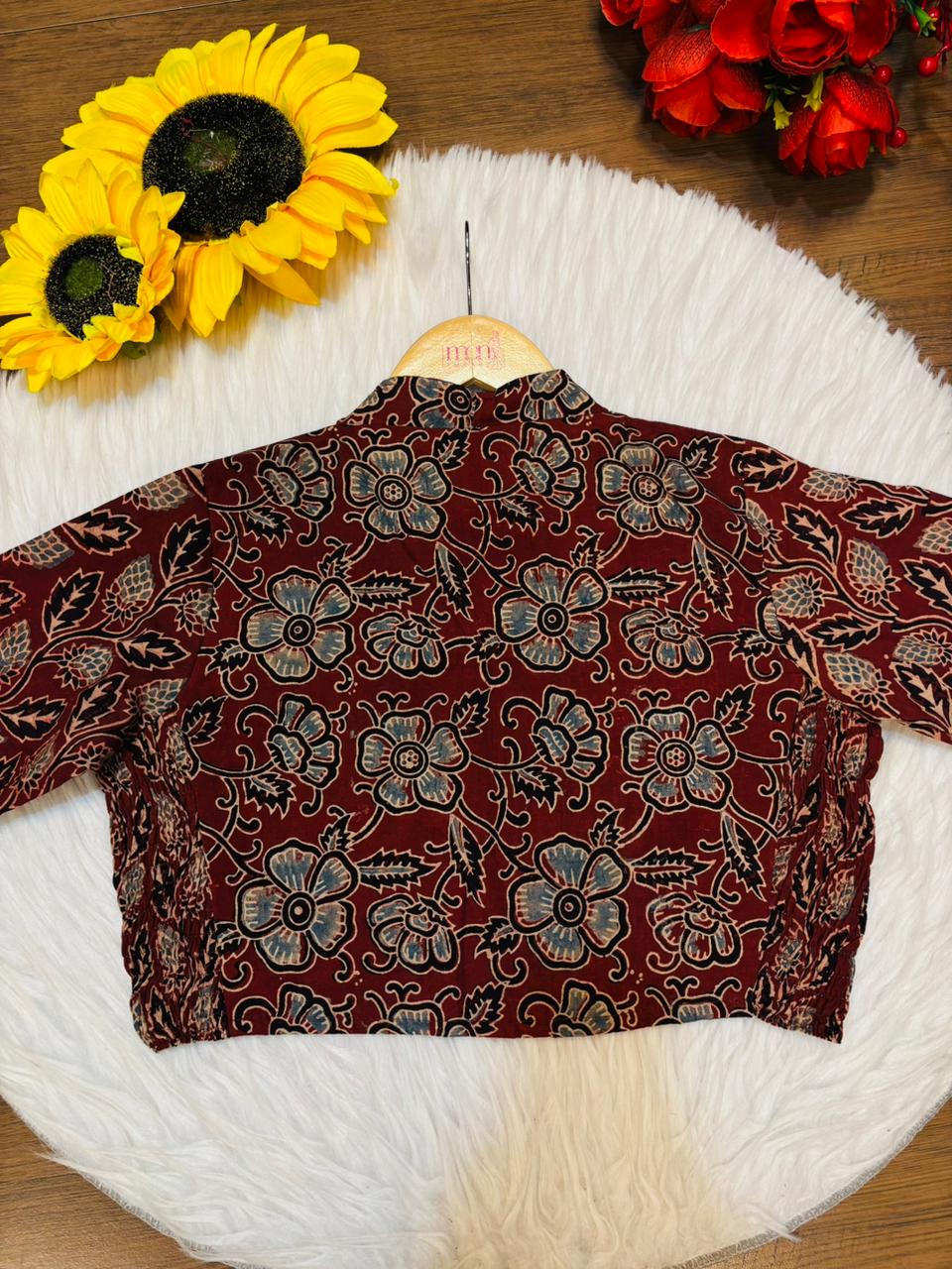 New Smoky Stretchable Ajrakh Blouse